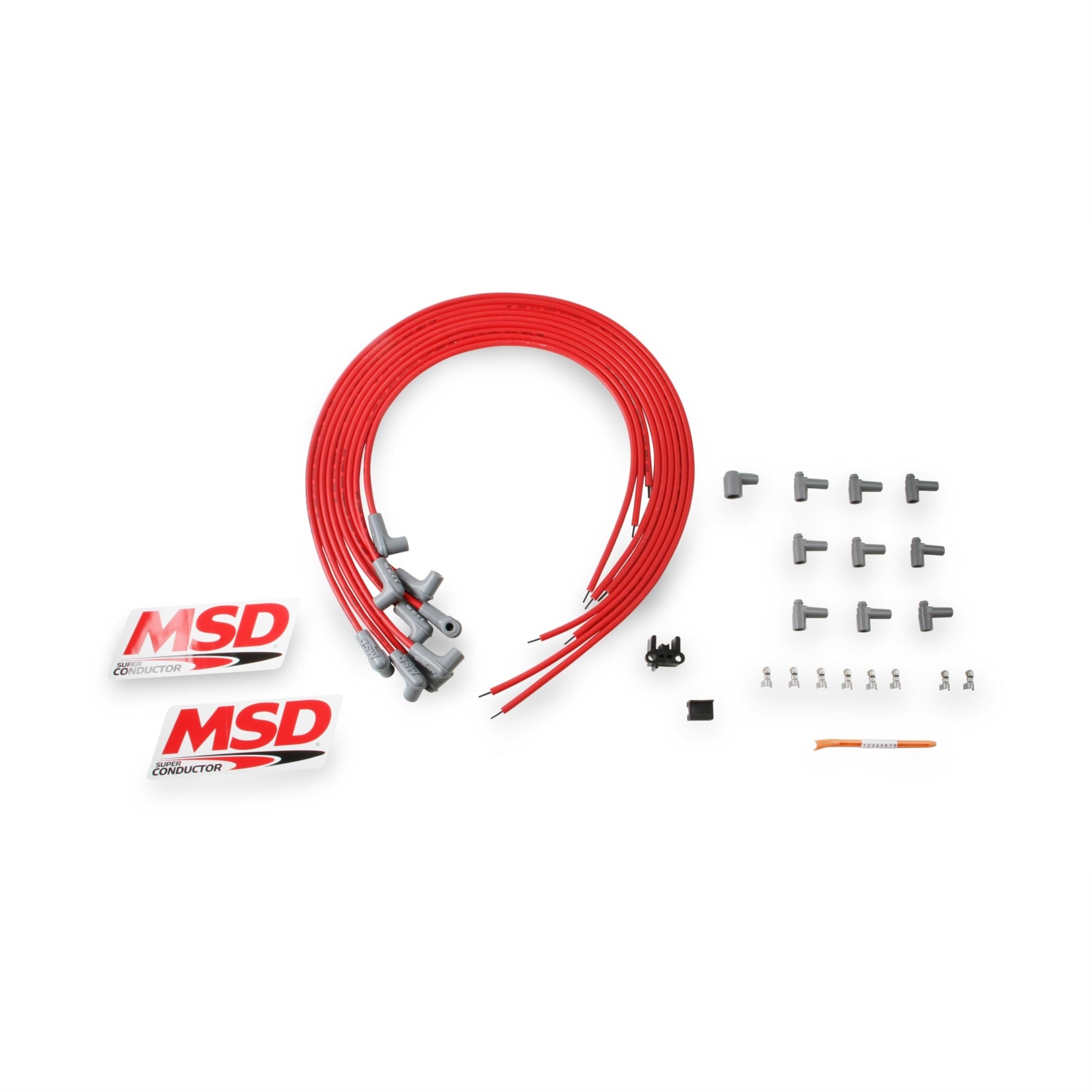 Msd 31229 Super Conductor 8.5Mm Spark Plug Wire Set, 8 Cylinder 90 Plug/90 Cap