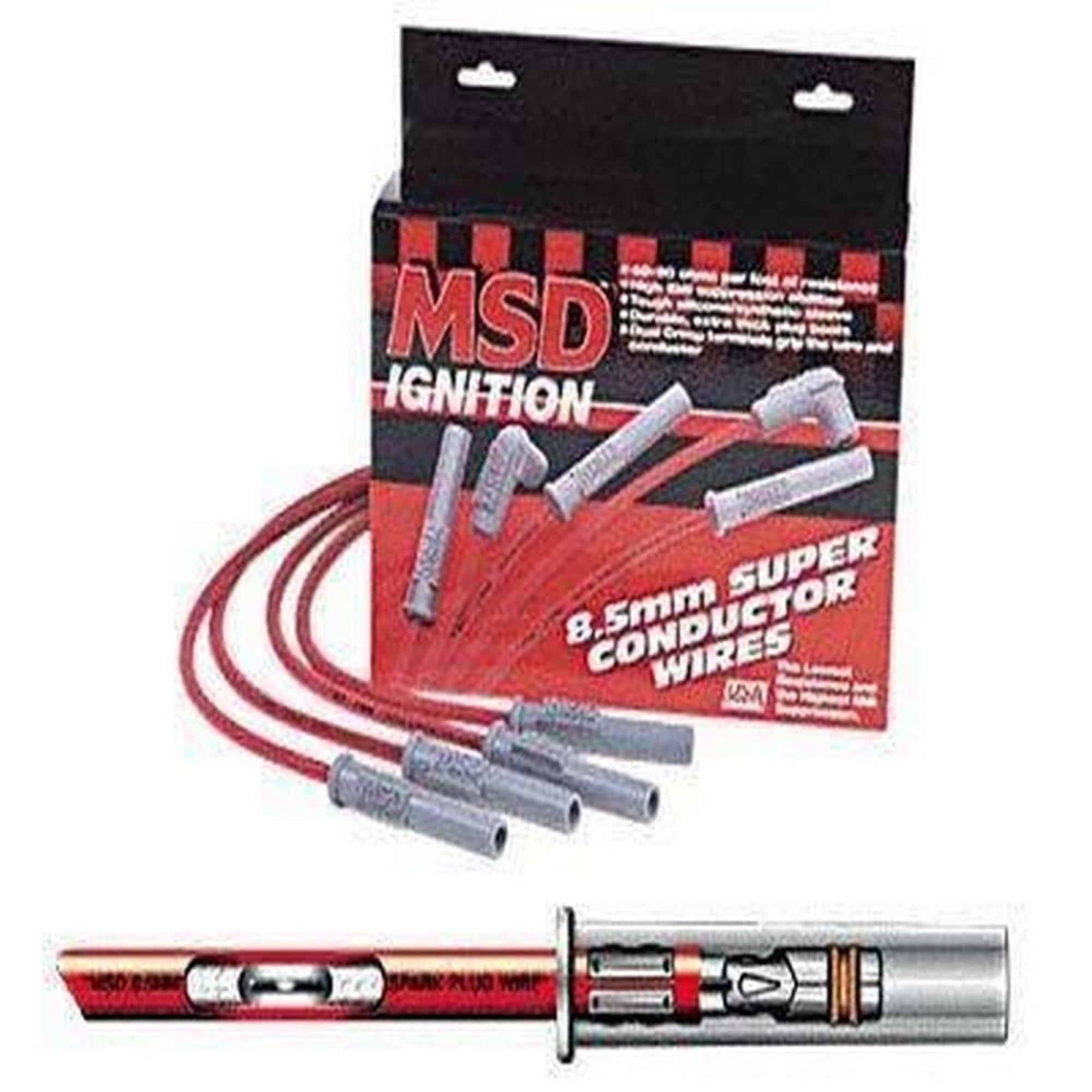Msd 31359 Super Conductor Spark Plug Wire Set Red