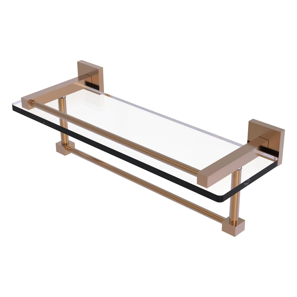 Montero Collection 22 Inch Gallery Glass Shelf with Towel Bar - MT-1-22TB-GAL-BBR