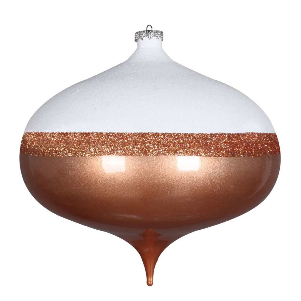 Vickerman 8” Rose Gold Candy/White Glitt Onion Orn - MT180958