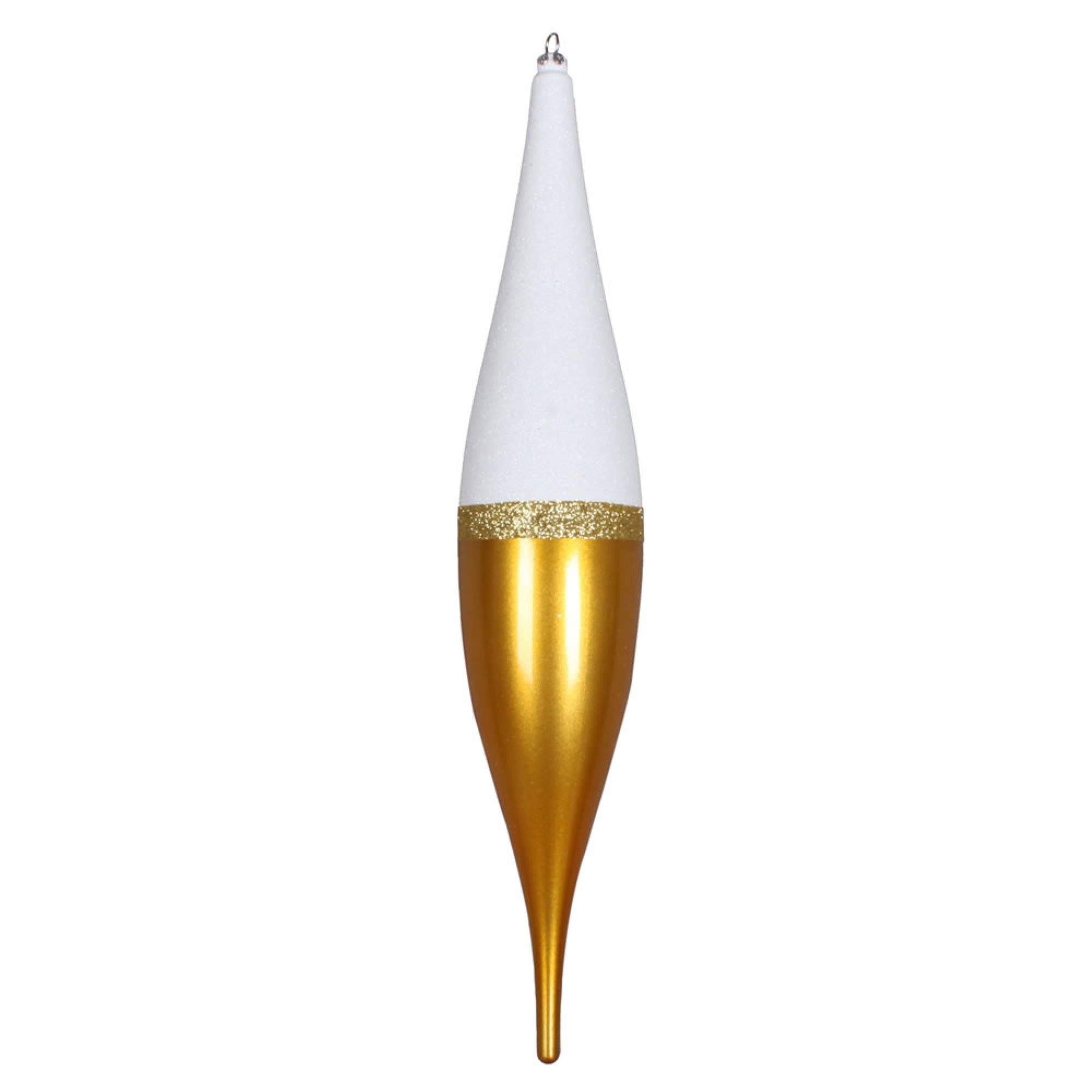 13” Gold Candy/White Glitter Finial 3/Bg