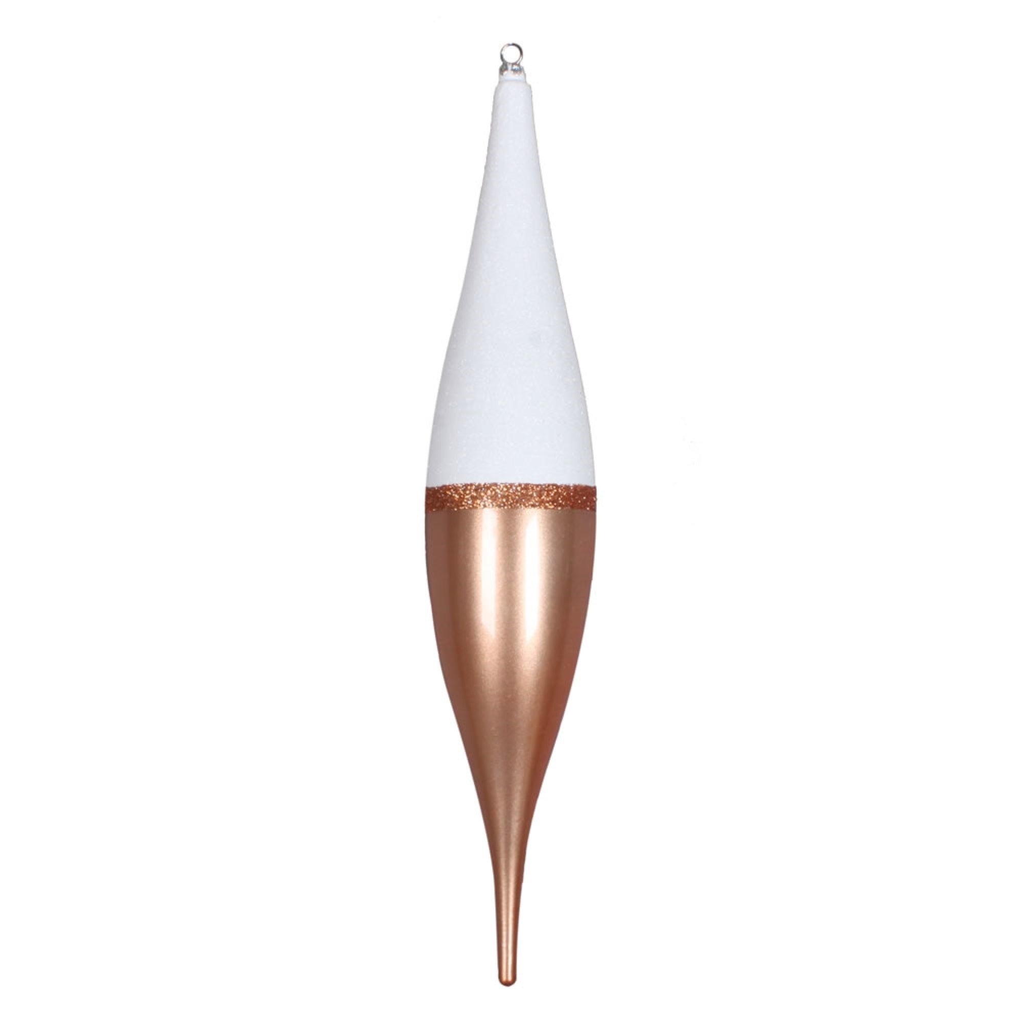 22” Rose Gold Candy/White Glitter Finial