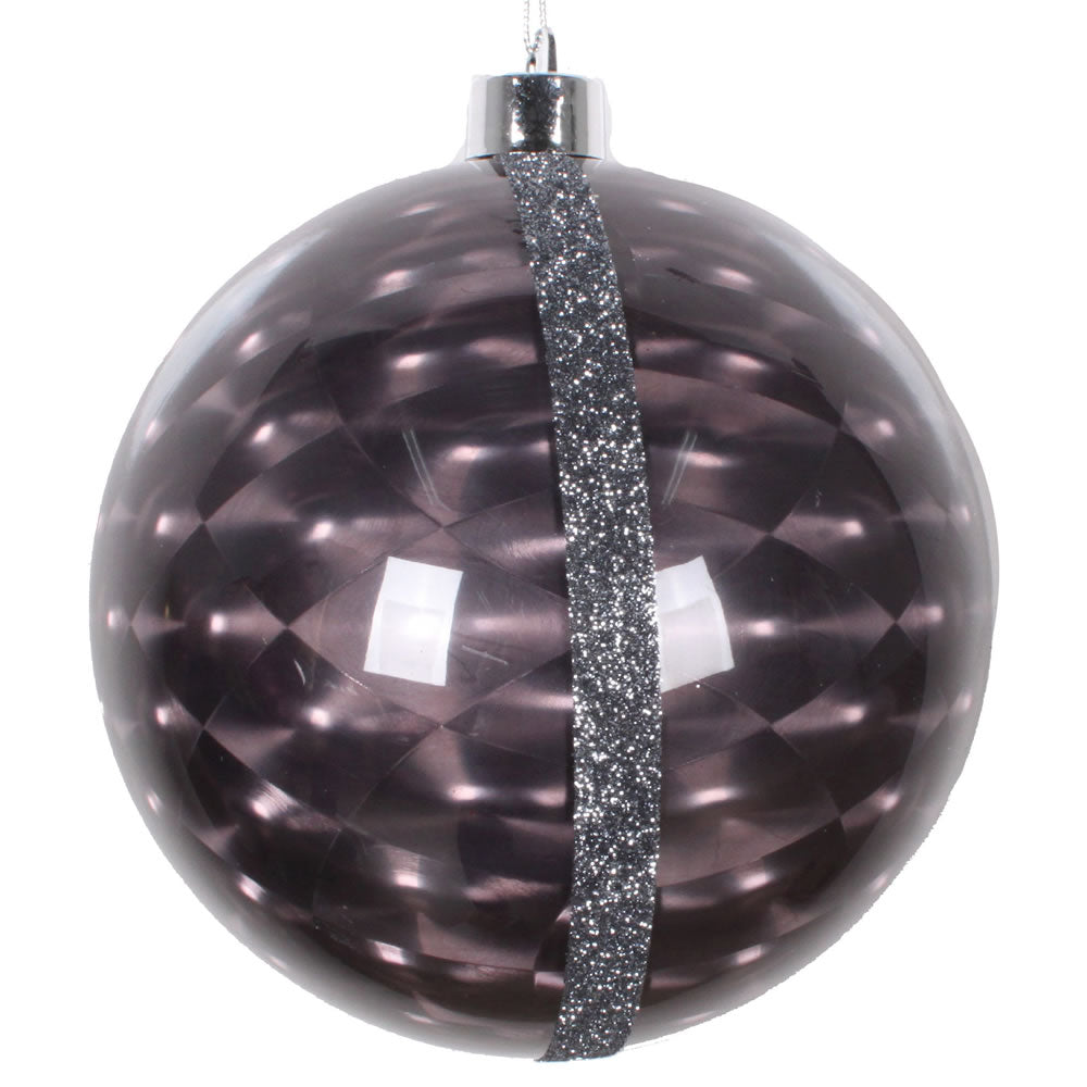 Vickerman 6” Black Glitter Reflector Ornament 2/Bg - MT190217