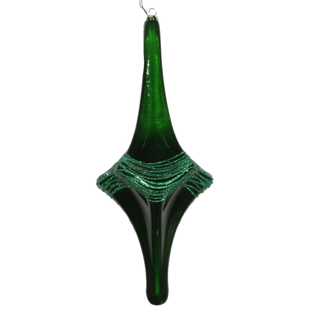 Vickerman 12” Green Candy Glitter Drop Ornament - MT194104D