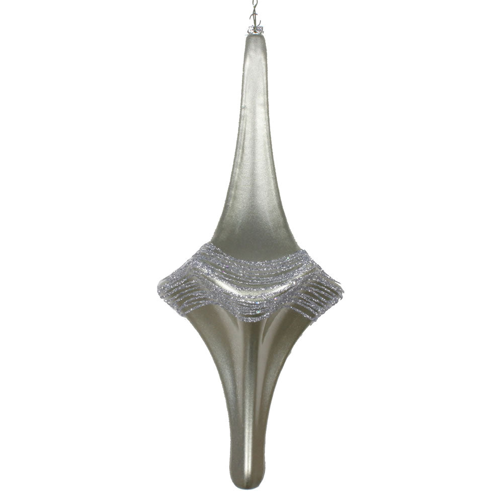Vickerman 12” Limestone Candy Glitter Drop Orn - MT194125D