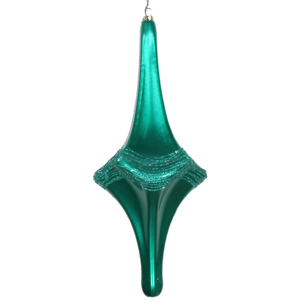 Vickerman 12” Teal Candy Glitter Drop Ornament - MT194142D