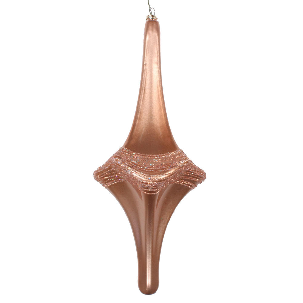 Vickerman 12” Rose Gold Candy Glitter Drop Orn - MT194158D