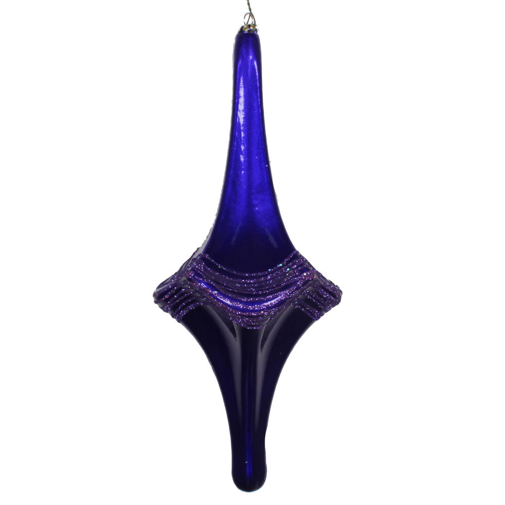Vickerman 12” Purple Candy Glitter Drop Ornament - MT194166D