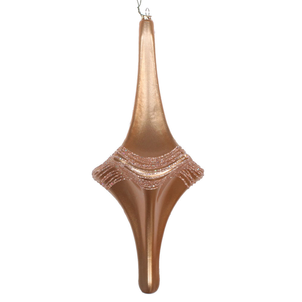 Vickerman 12” Cafe Latte Candy Glitter Drop Orn - MT194180D