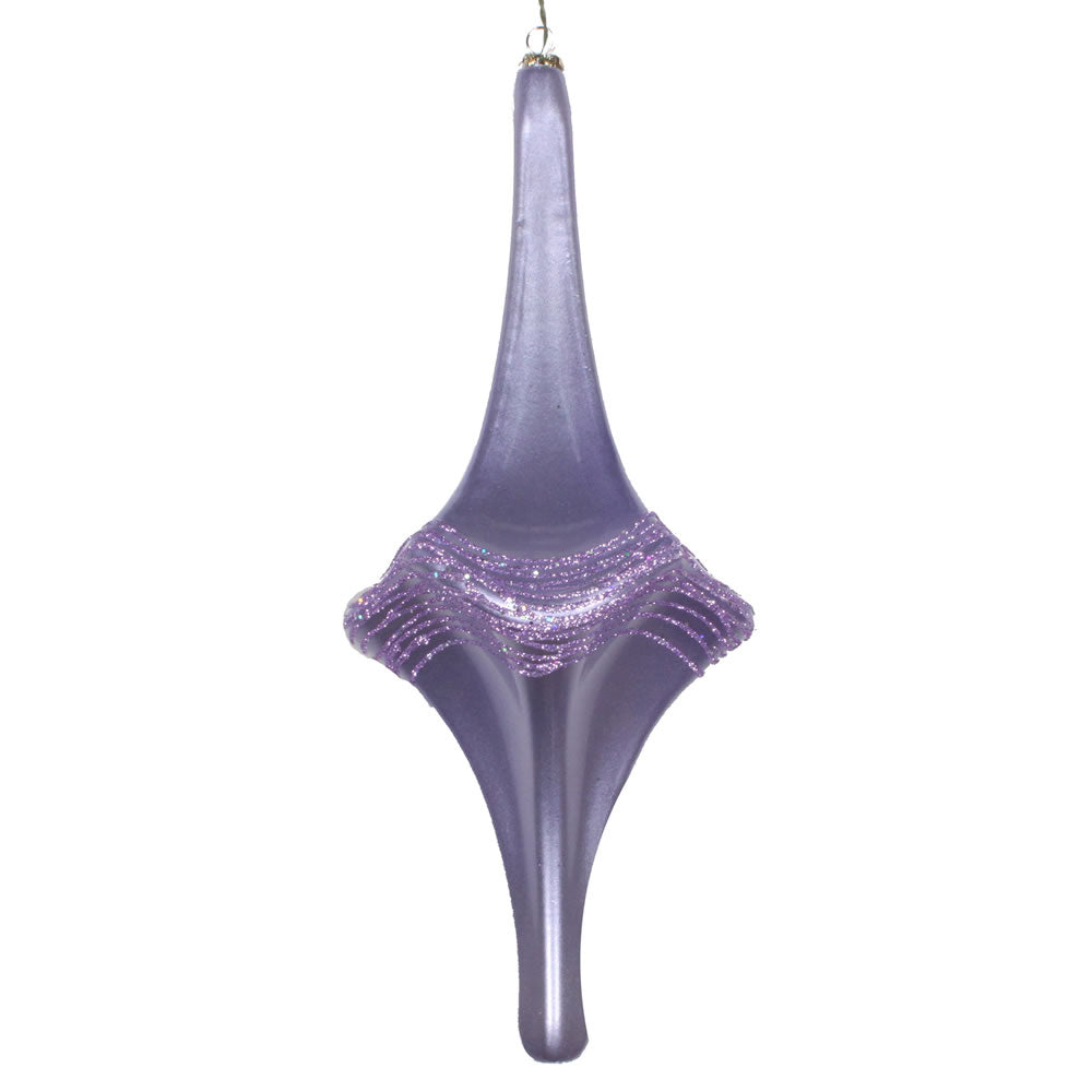 Vickerman 12” Lavender Candy Glitter Drop Ornament - MT194186D