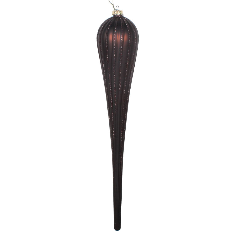 Vickerman 15.75” Chocolate Glitter Drop Orn 2/Bag - MT195175D