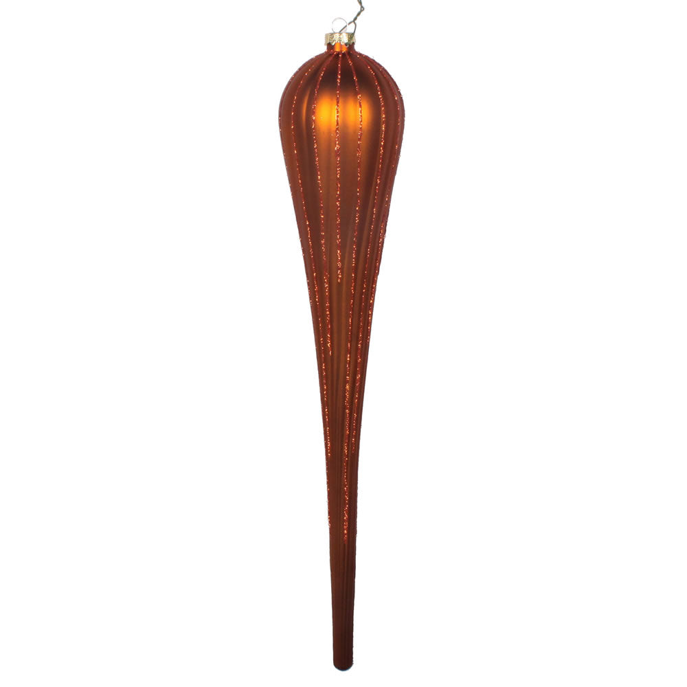 Vickerman 15.75” Copper Glitter Drop Ornament 2/Bg - MT195188D