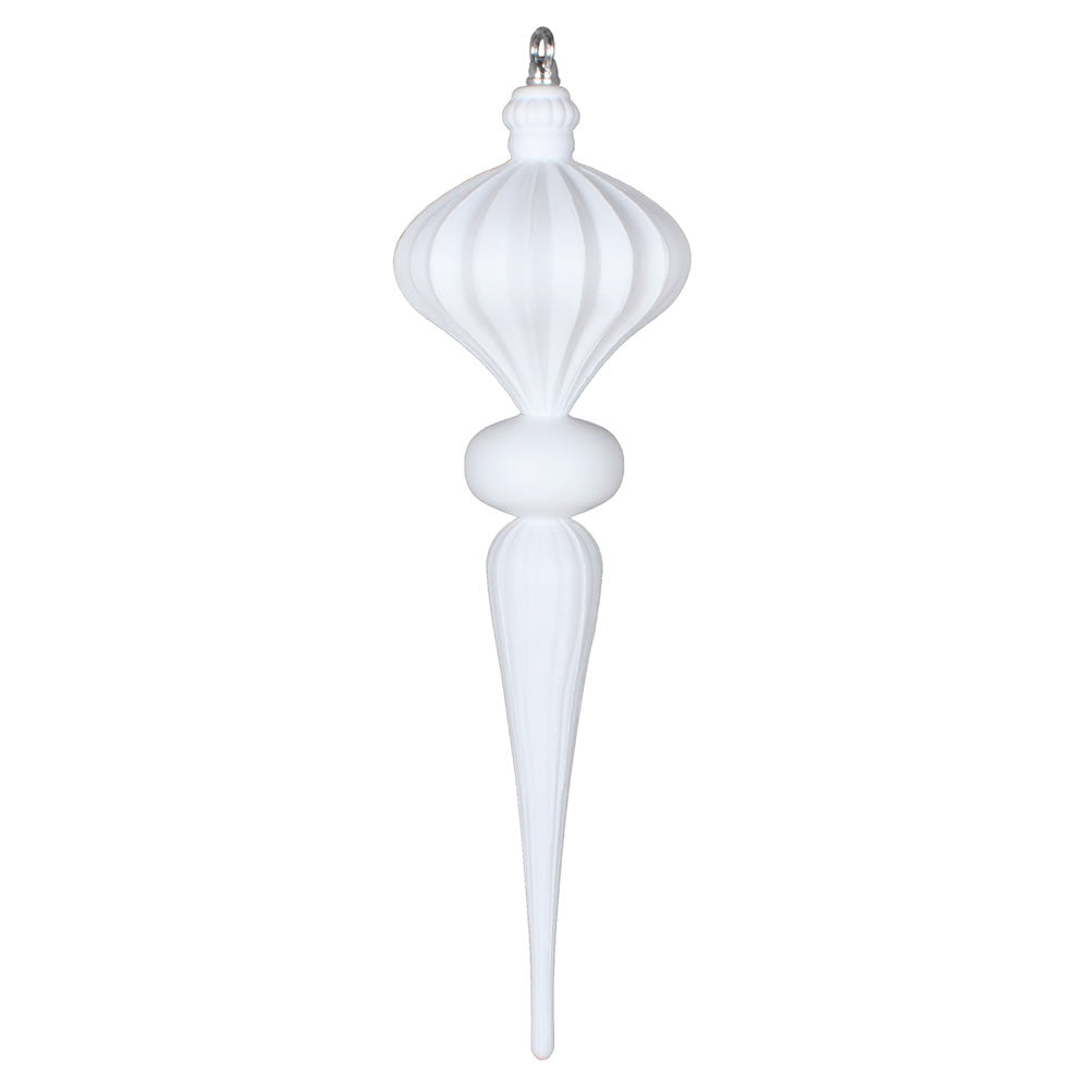 Vickerman 21” White Matte Glitt Diamond Finial Orn - MT195311