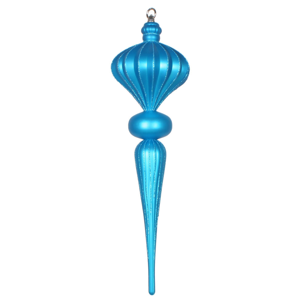 Vickerman 21” Turquiose Matte Glitt Diamnd Fin Orn - MT195312