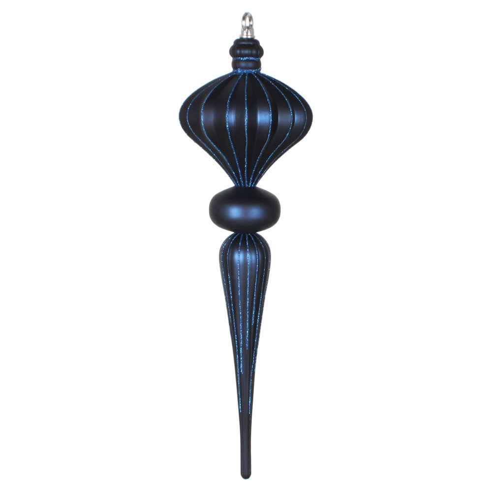 Vickerman 21” Midnight Blue Glitter Finial Orn - MT195331