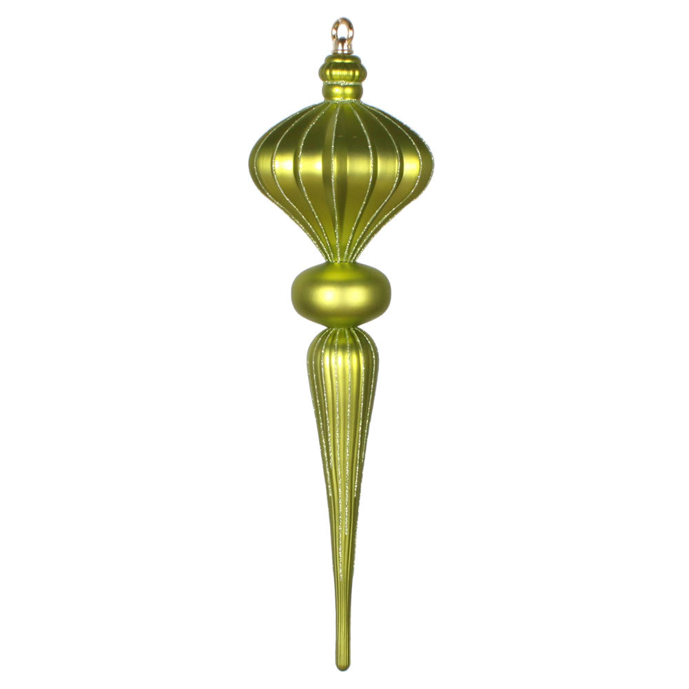 Vickerman 21” Lime Matte Glittr Diamond Finial Orn - MT195373