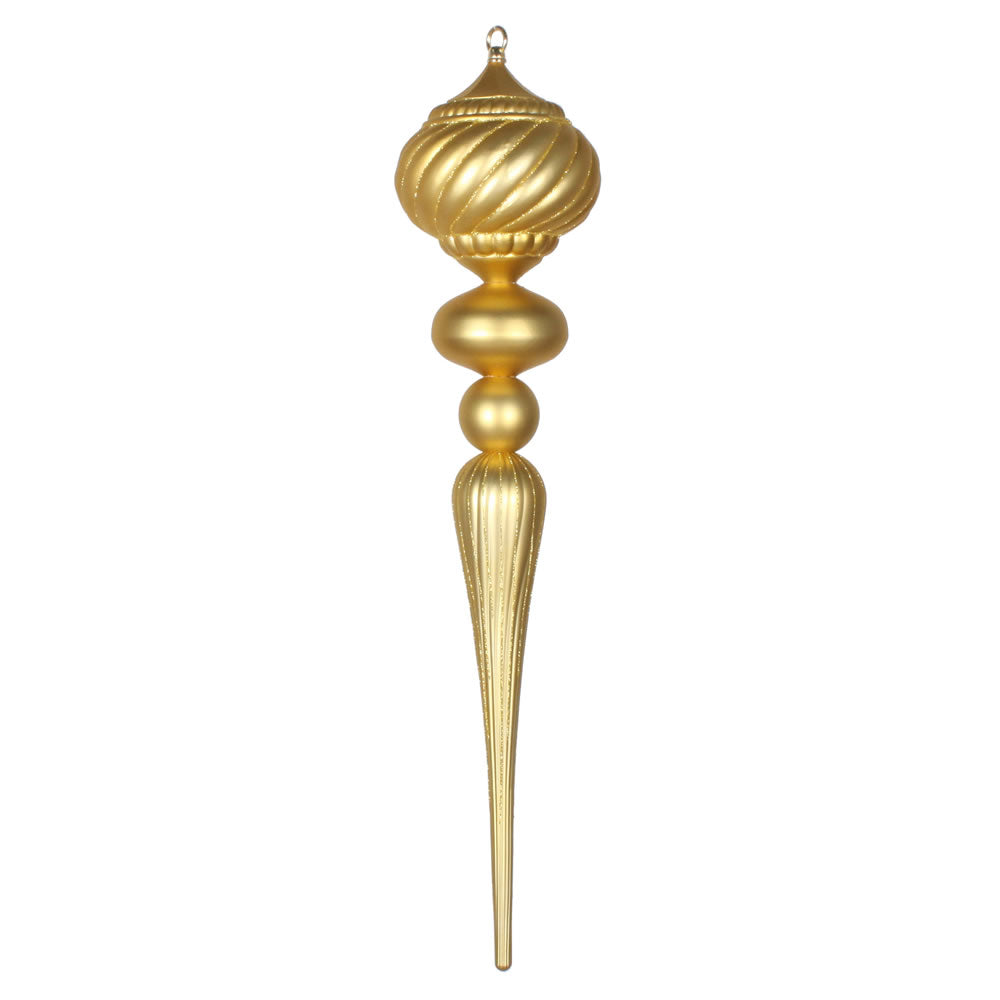 Vickerman 27” Gold Matte Glitter Onion Finial Orn - MT195508