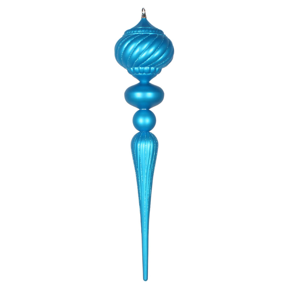 Vickerman 27” Turquoise Matte Glitt Onion Fin Orn - MT195512