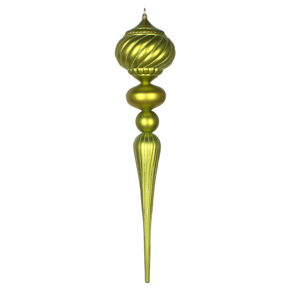 Vickerman 27” Lime Matte Glitter Onion Finial Orn - MT195573
