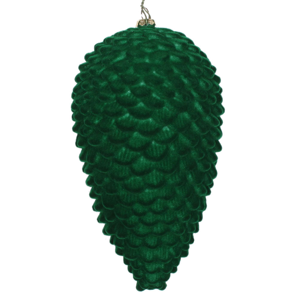 Vickerman 7” Moss Green Flocked Pinecone Orn 2/Bag - MT195764D