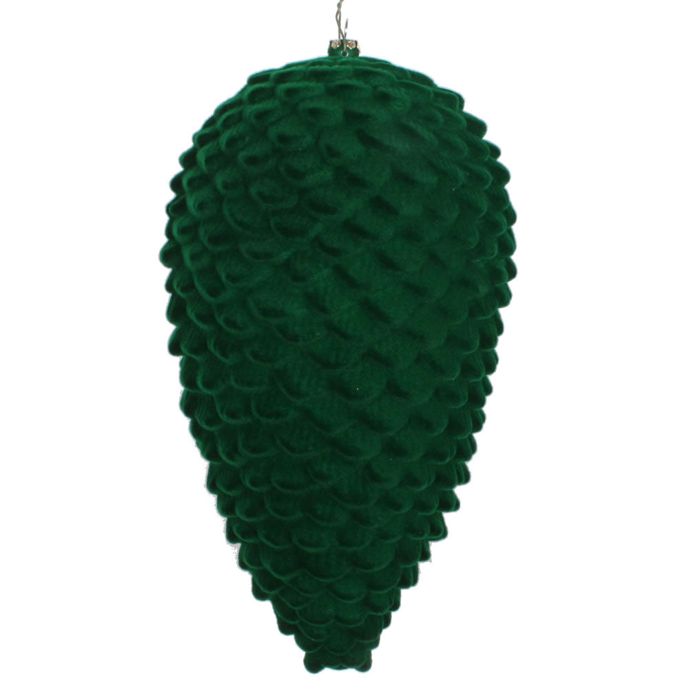 Vickerman 10” Moss Green Flocked Pinecone Ornament - MT195864D