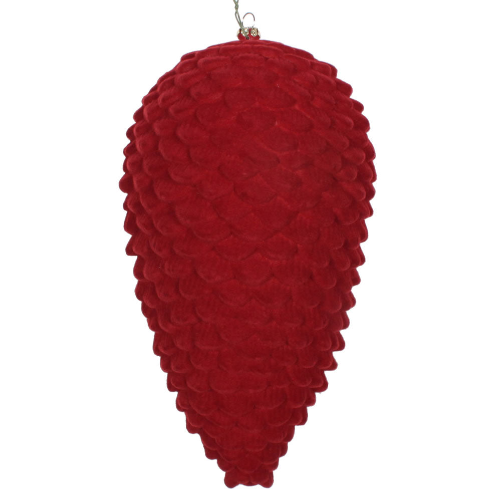 Vickerman 10” Burgundy Flocked Pinecone Ornament - MT195865D