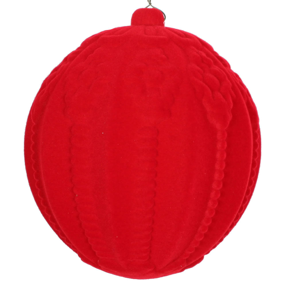 Vickerman 5.5” Red Flocked Ball Ornament 2/Bag - MT196603D