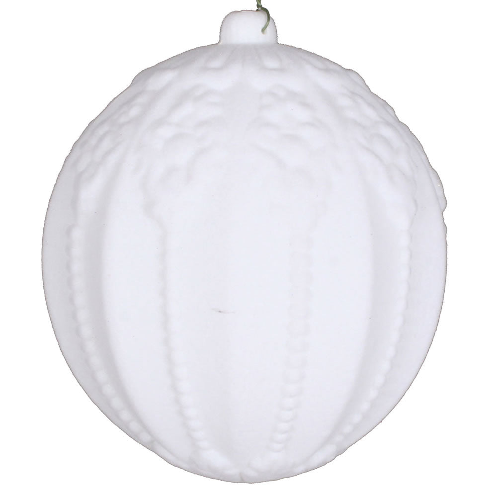 Vickerman 5.5” White Flocked Ball Ornament 2/Bag - MT196611D