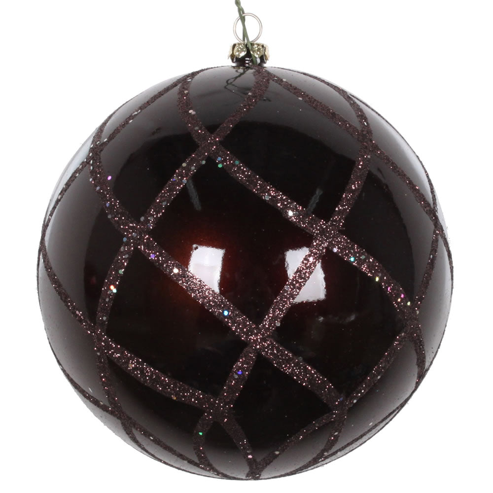 Vickerman 4.75” Chocolate Candy Glitt Net Orn 3/Bg - MT198175D