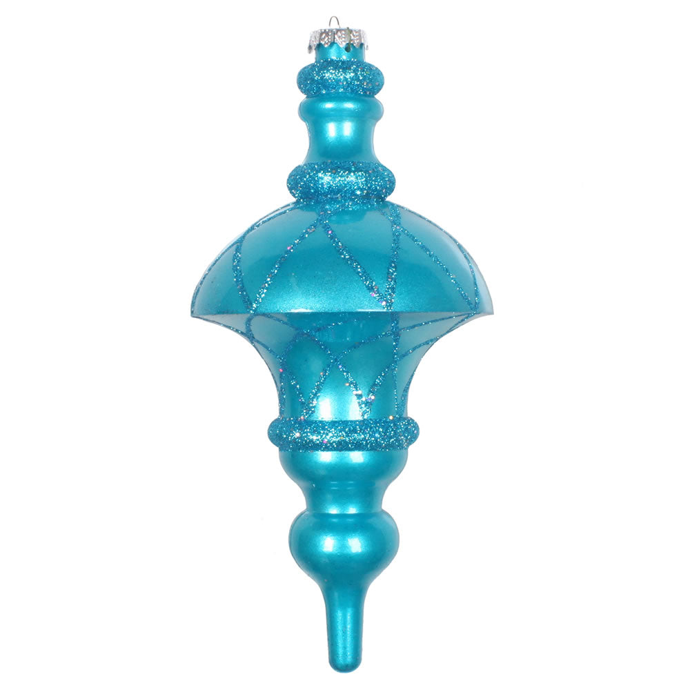 Vickerman 10” Turquoise Candy Glitter Net Top Orn - MT198712D