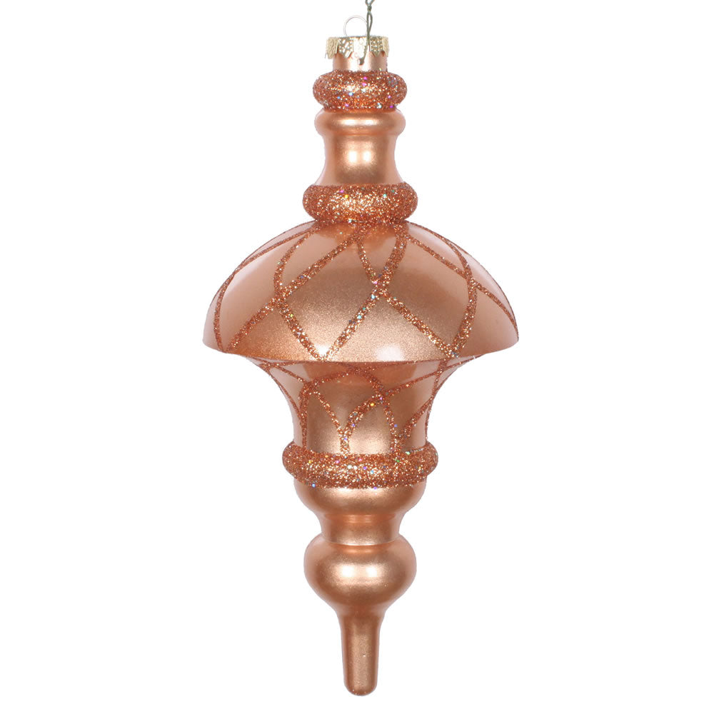 Vickerman 10” Rose Gold Candy Glitter Net Top Orn - MT198758D