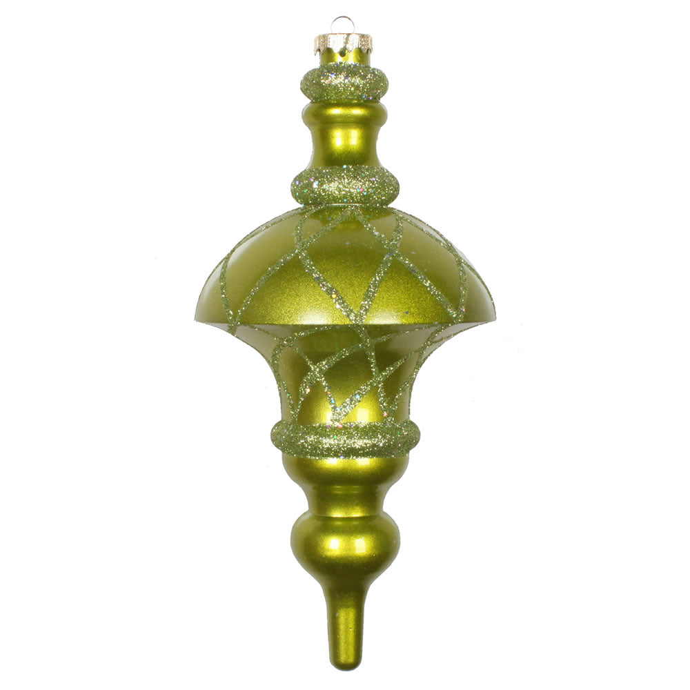 Vickerman 10” Lime Candy Glitter Net Top Orn - MT198773D