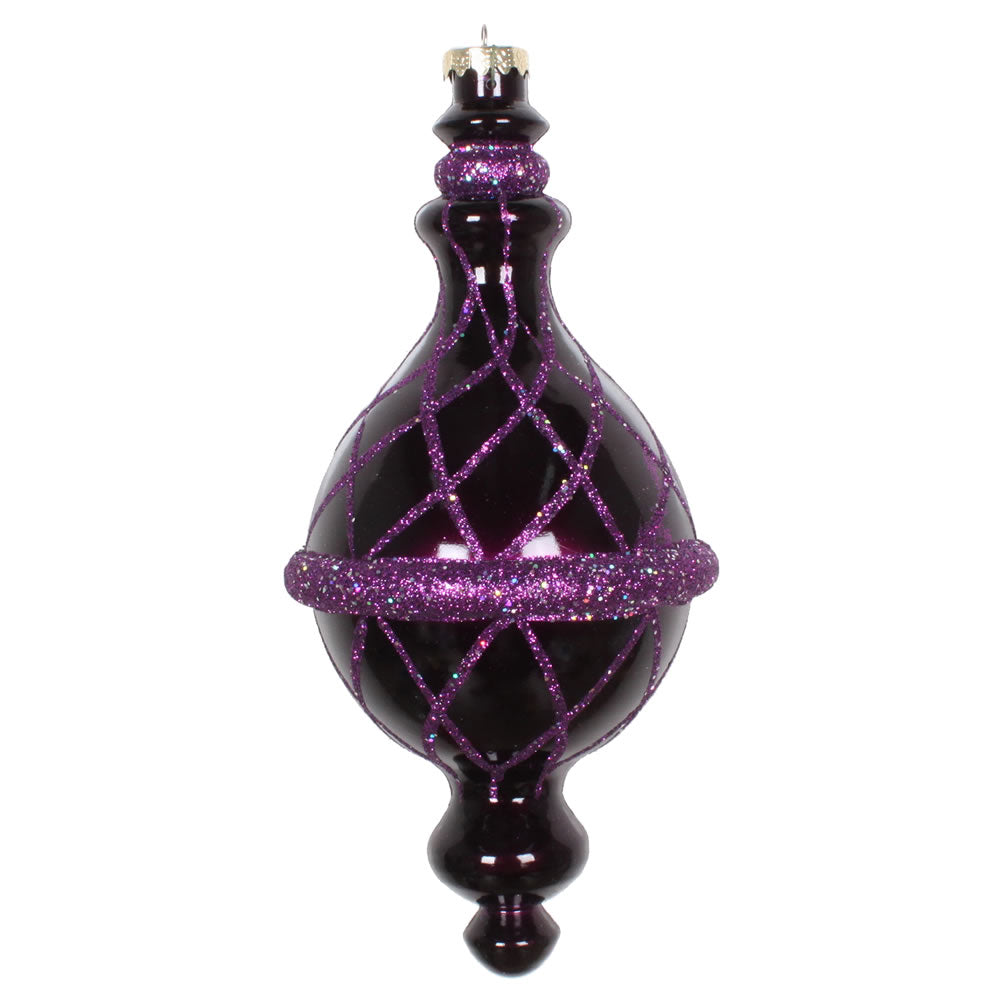 Vickerman 10” Plum Candy Glitter Net Drop Orn - MT198826D