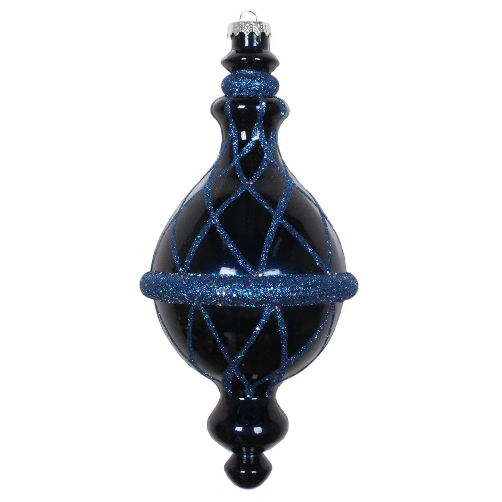 Vickerman 10” Midnight Blue Cndy Glit Net Drop Orn - MT198831D