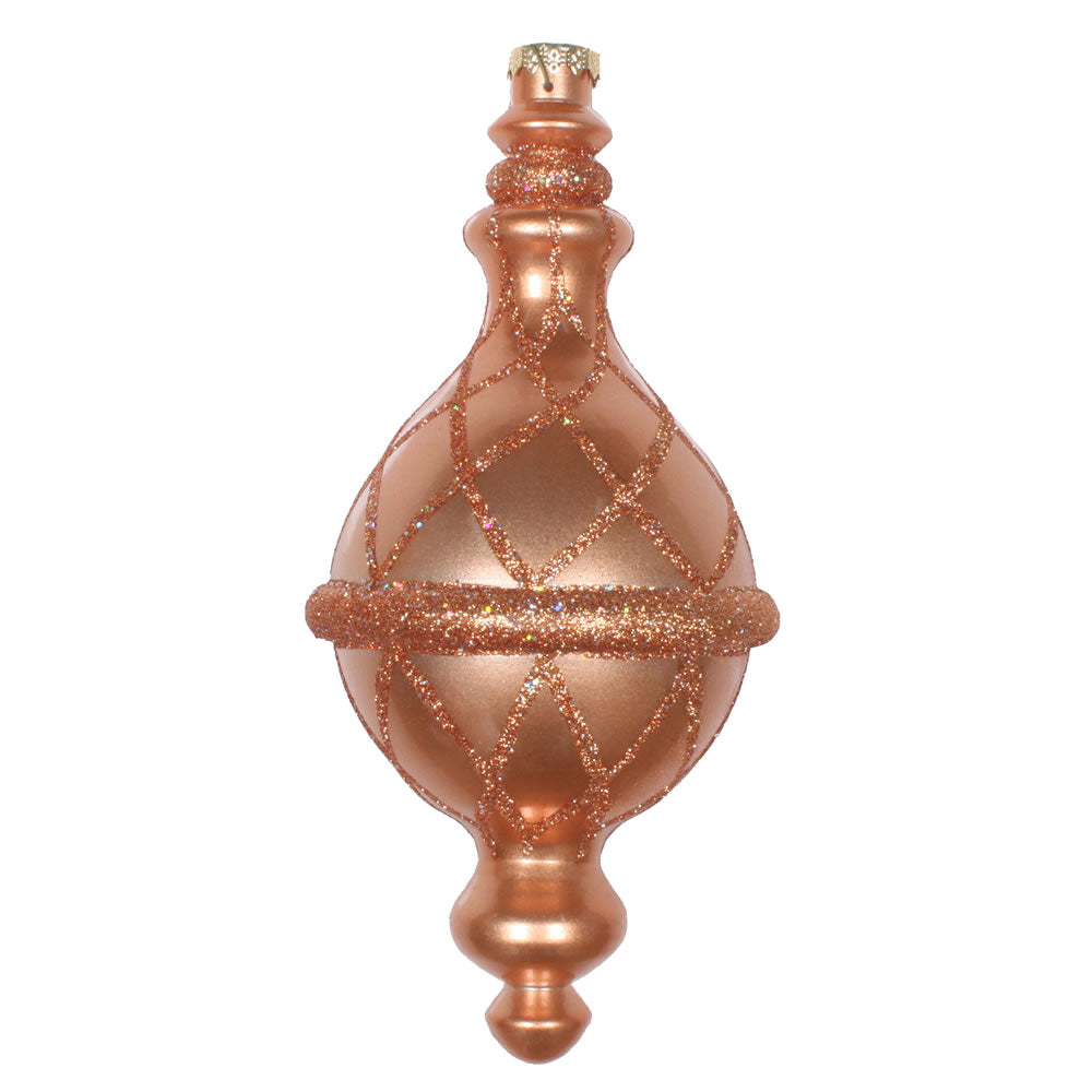 Vickerman 10” Rose Gold Candy Glitter Net Drop Orn - MT198858D