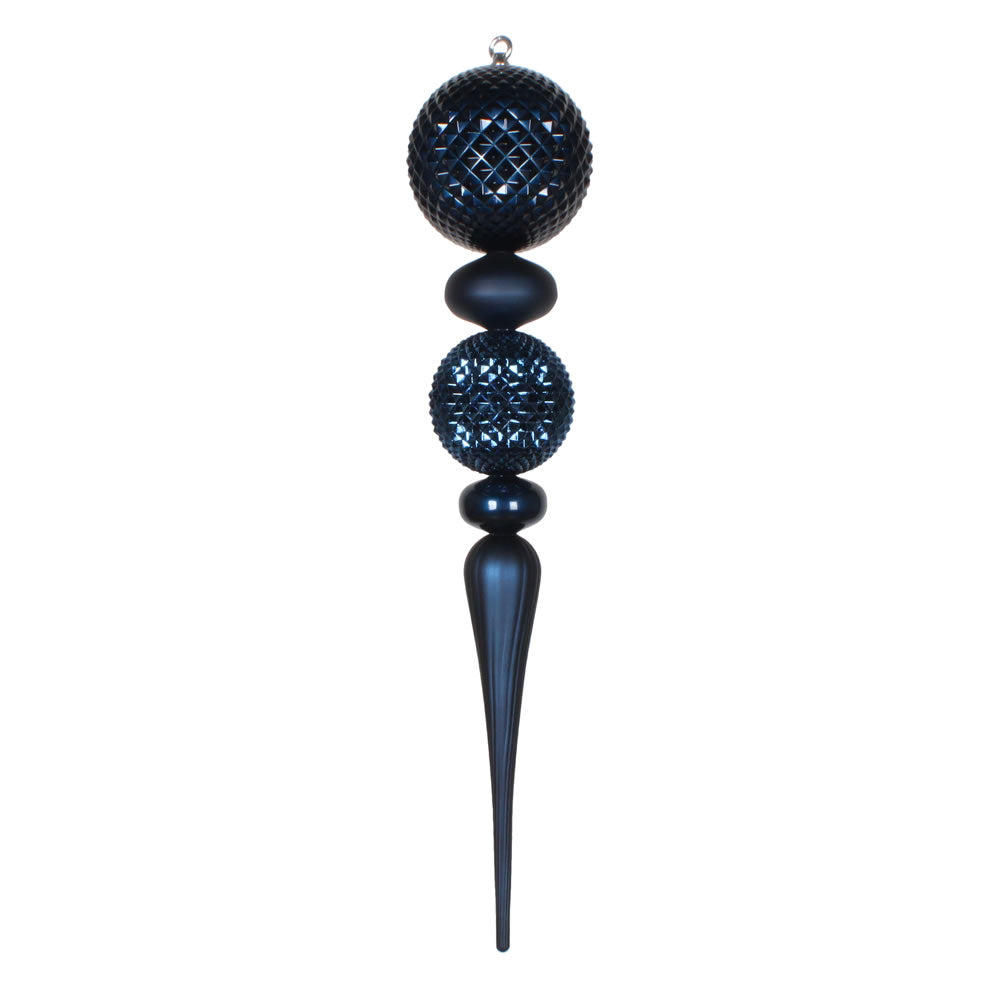 Vickerman 33” Midnt Blue Candy/Matte Finial Orn - MT199131