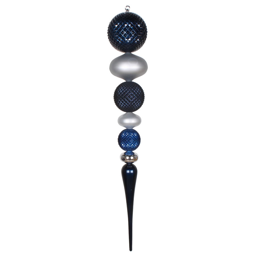 Vickerman 42” Midnt Blue Silver Durian Finial Orn - MT199241