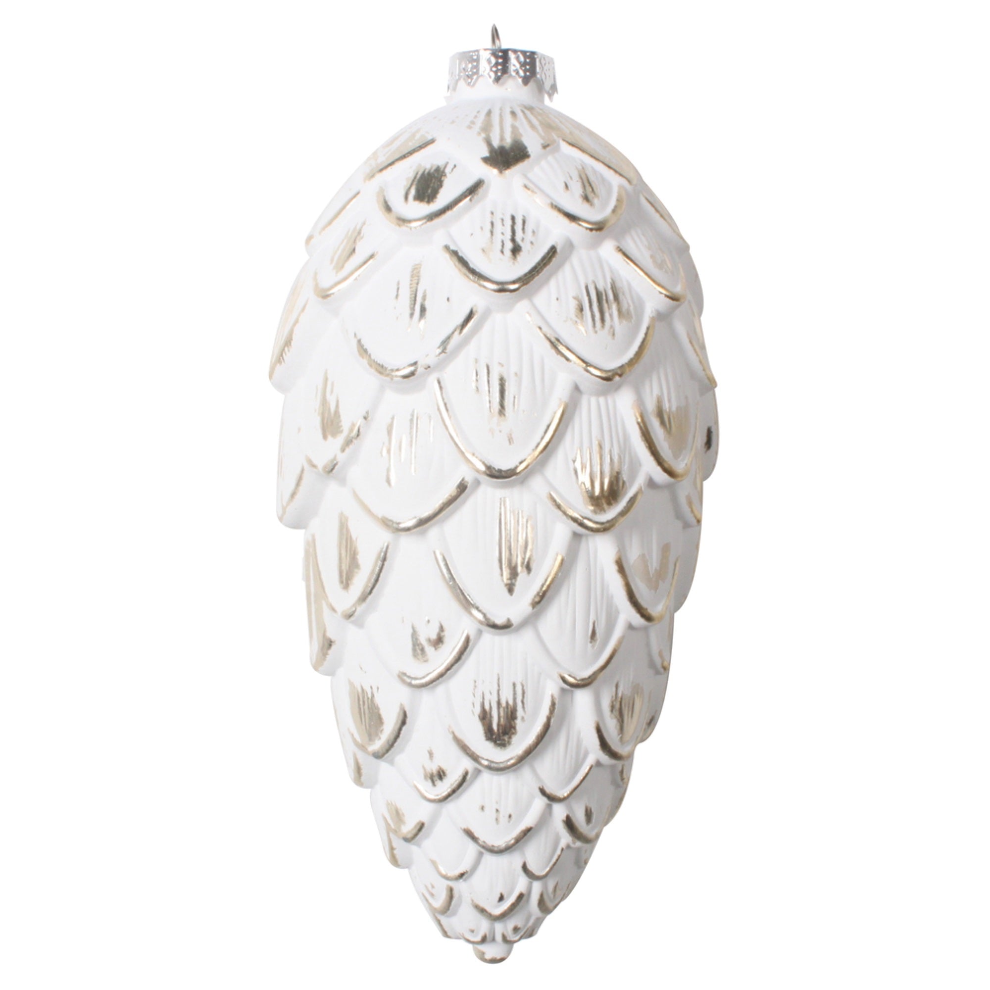 Vickerman 8” Champagne Brushed Pinecone Christmas Ornament Pack of 2