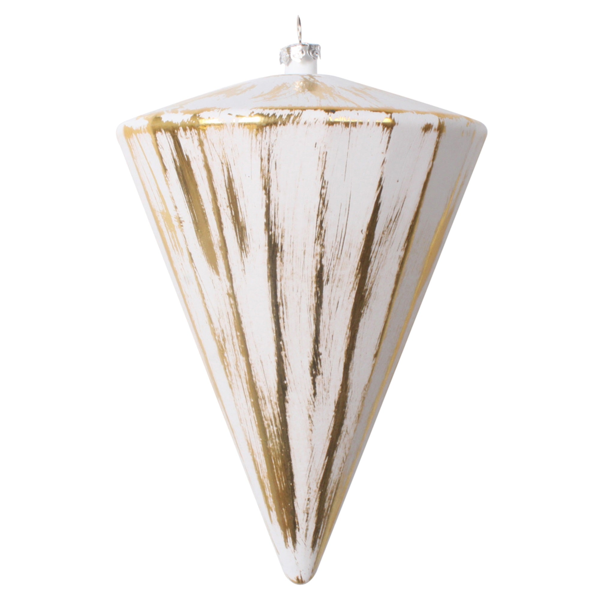 6” Gold Brushed Cone Ornament 4/Bag