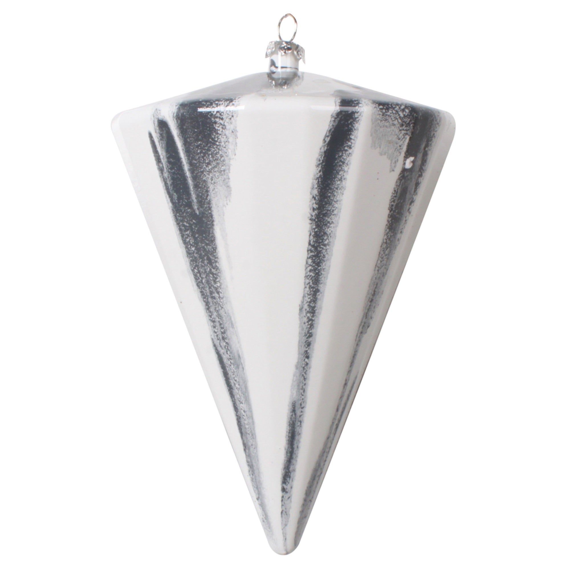 6” Gray/White Marble Cone Ornament 3/Bag