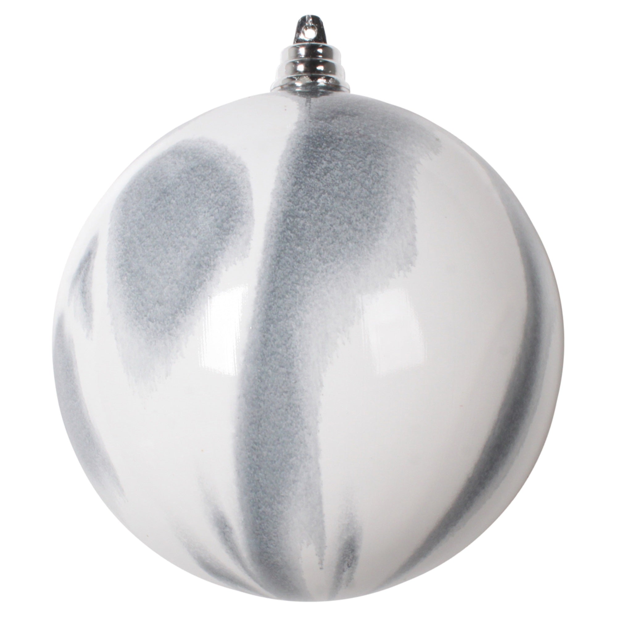 4” Gray/White Marble Ball Ornament 4/Bag