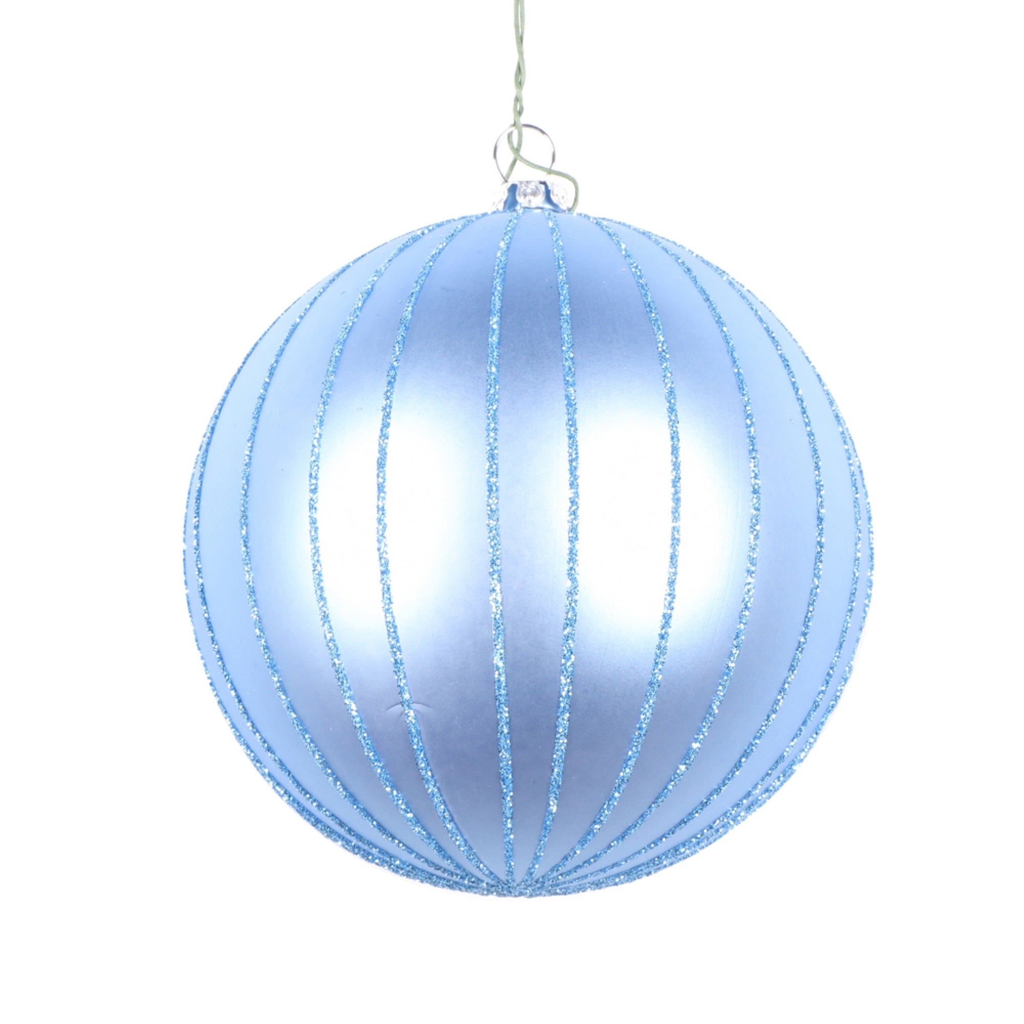 4” Periwinkle Matte Glitter Ball 4/bag