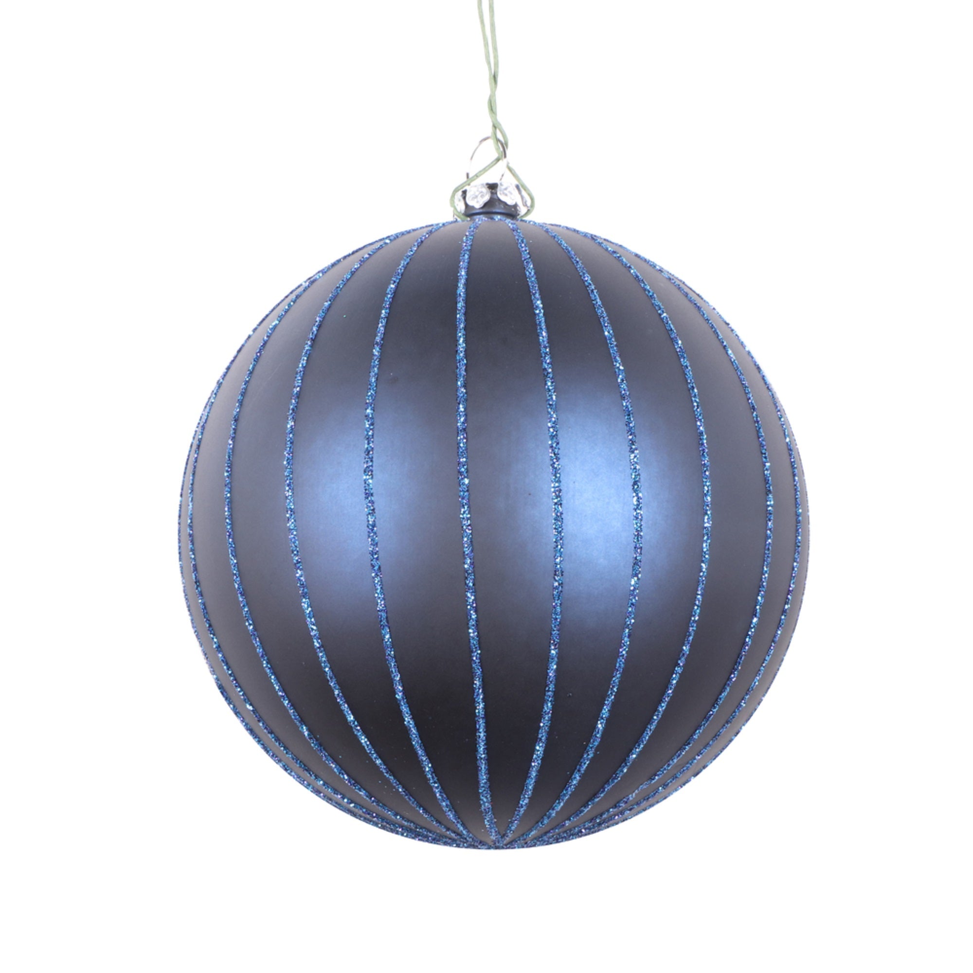 4” Midnite Blue Matte Glitter Ball 4/bag
