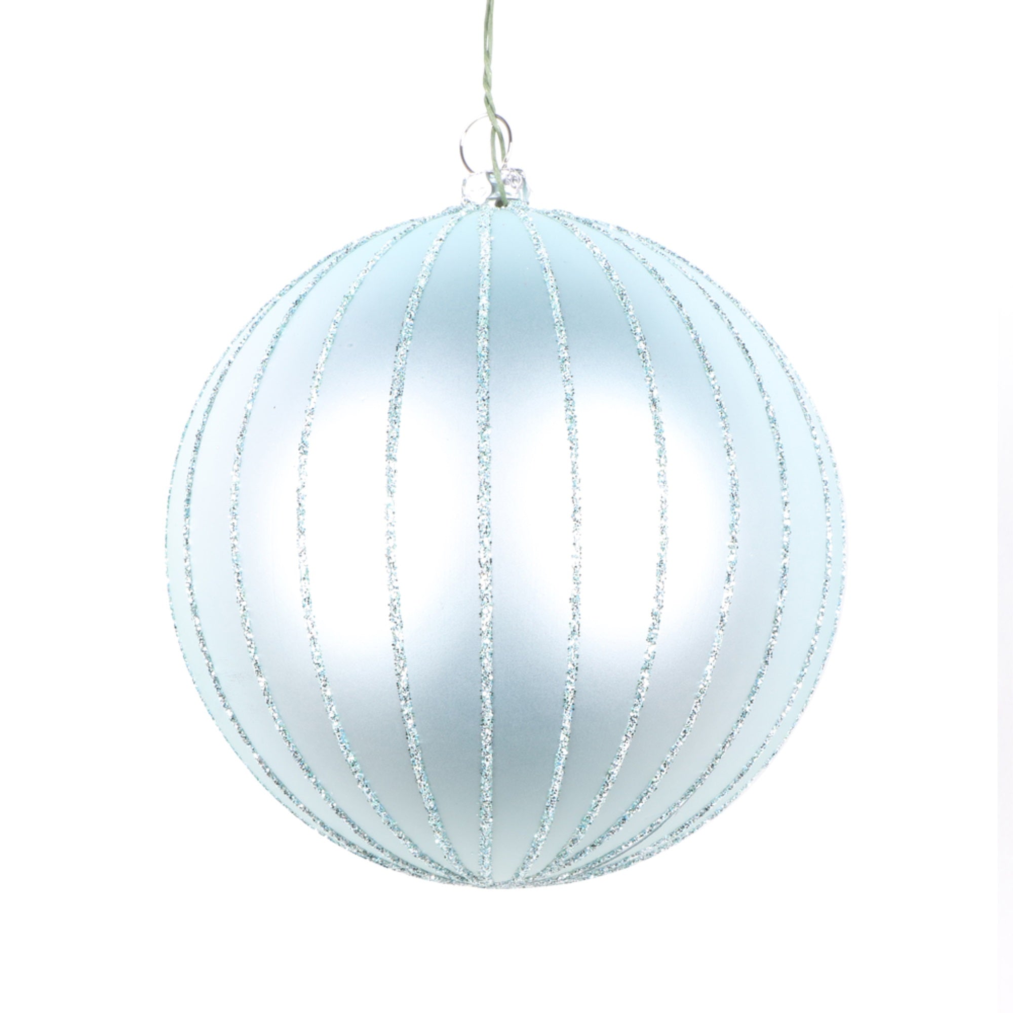 4” Frosty Mint Matte Glitter Ball 4/bag
