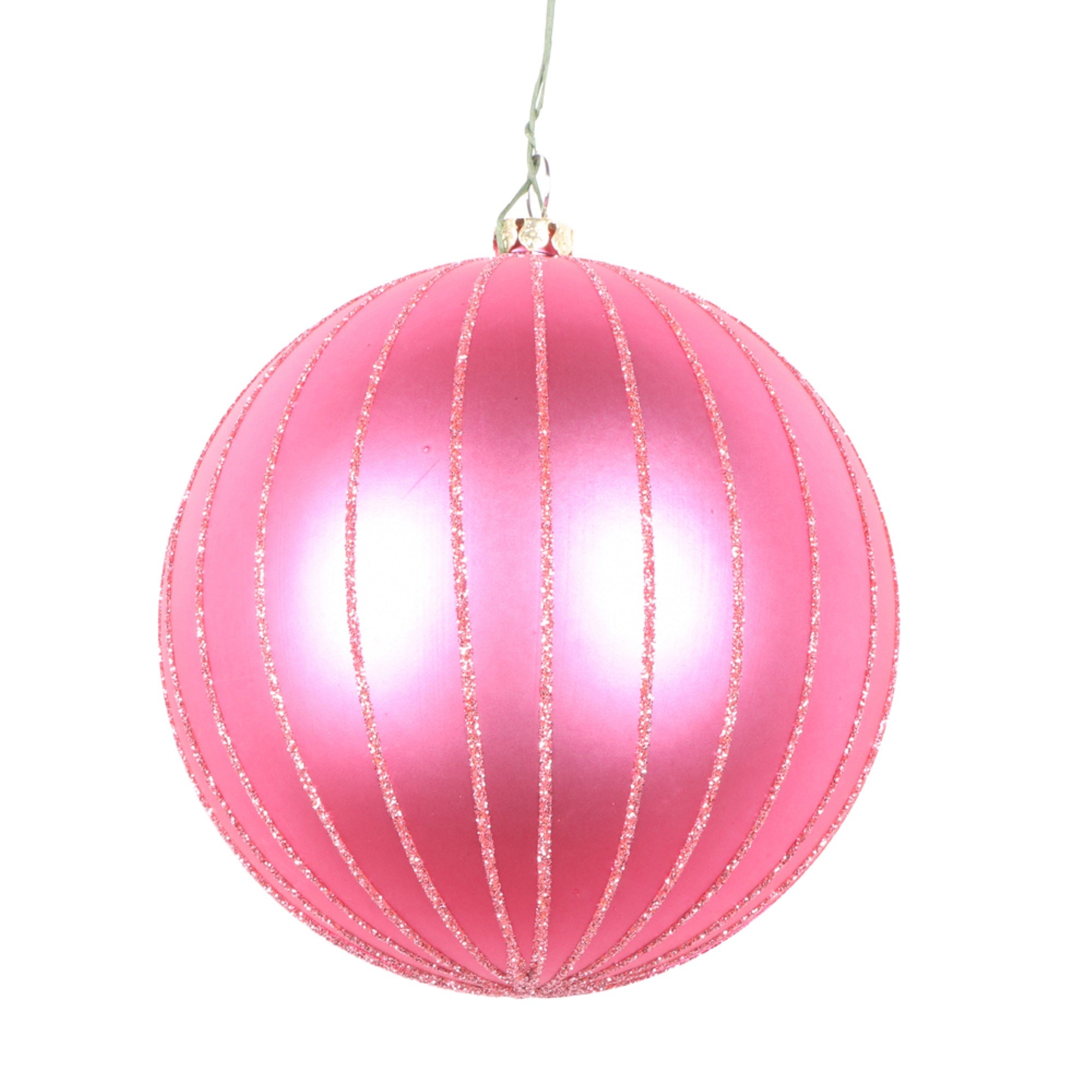 4” Mauve Matte Glitter Ball Orn 4/bag