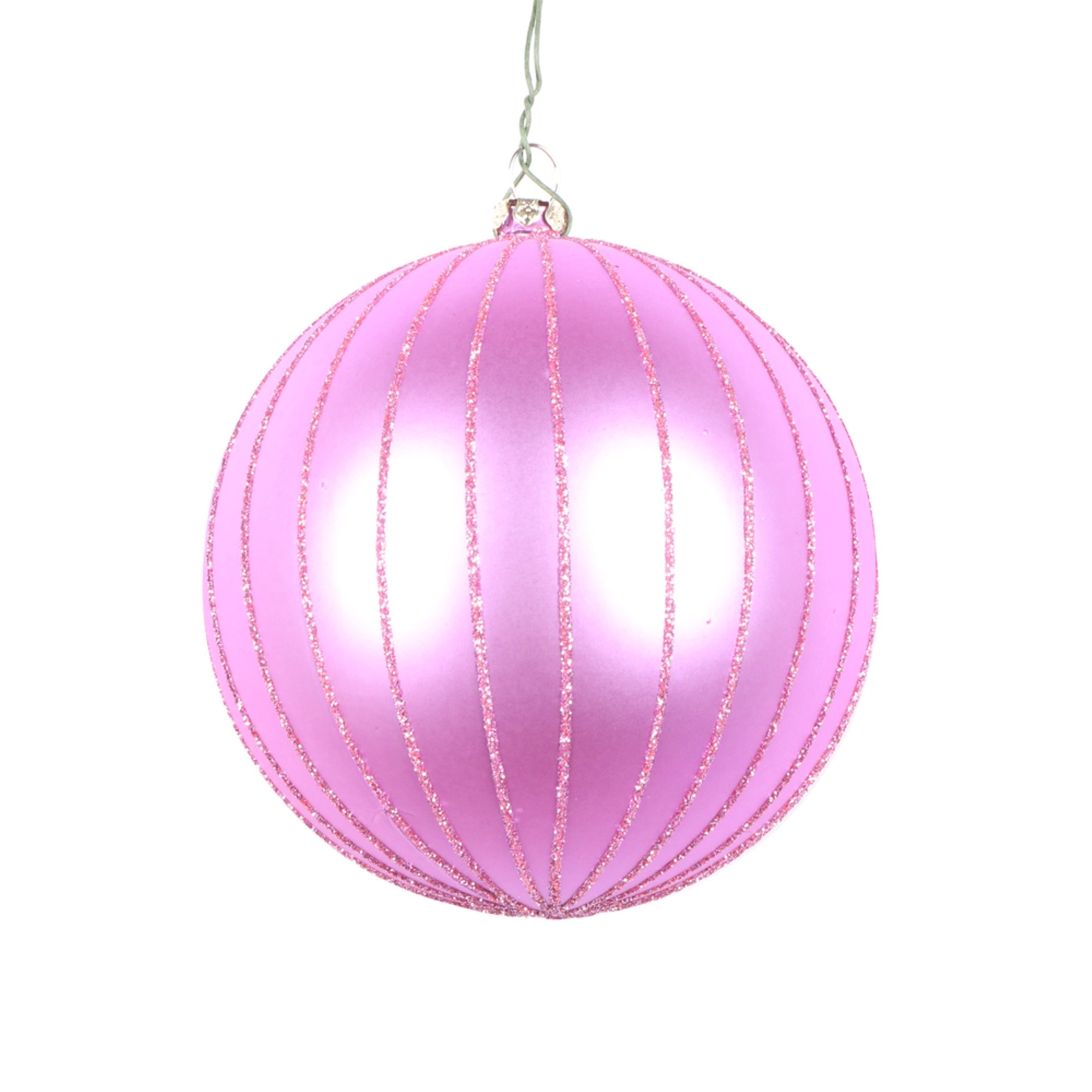 4” Orchid Matte Glitter Ball Orn 4/bag