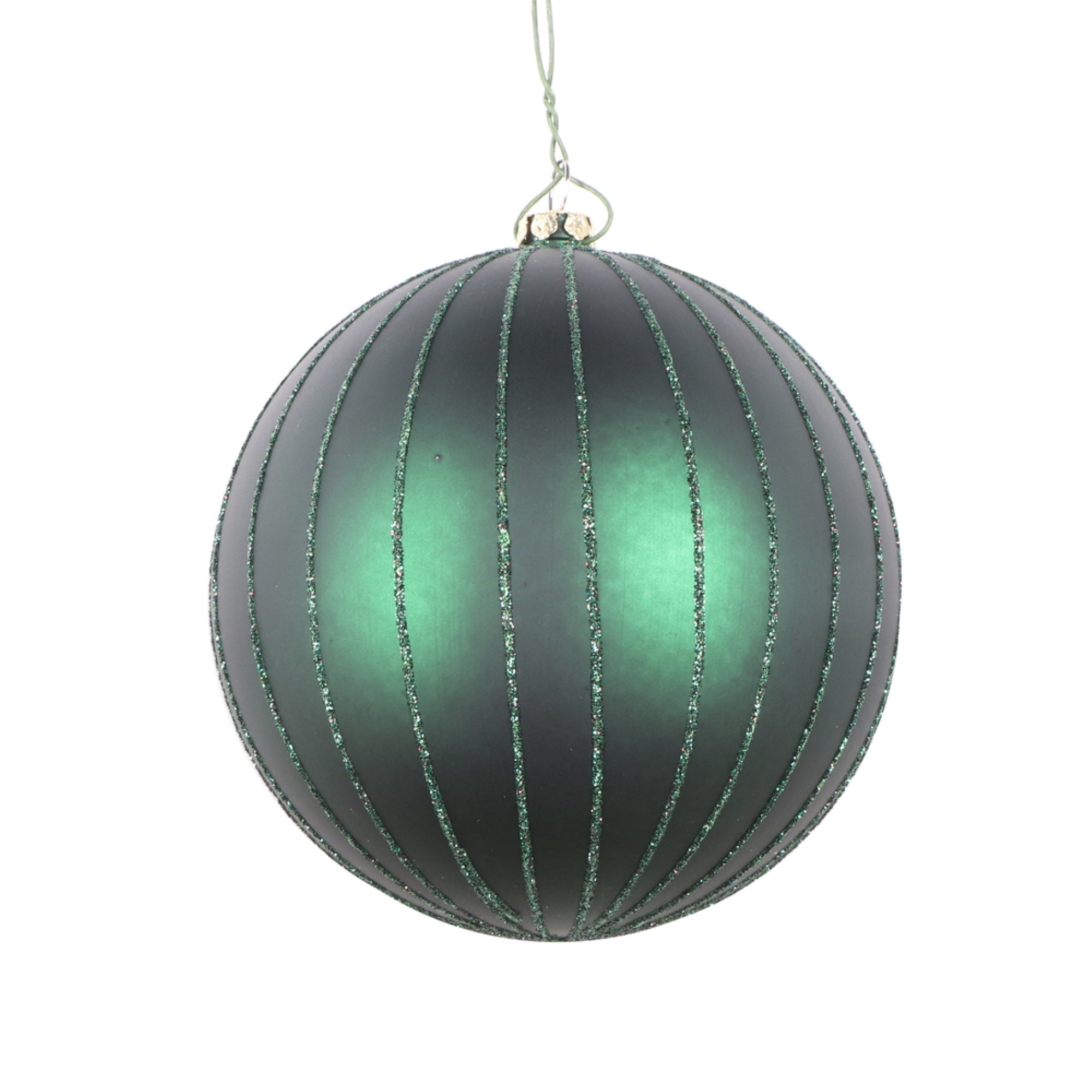4” Midnt Green Matte Glitter Ball 4/bag