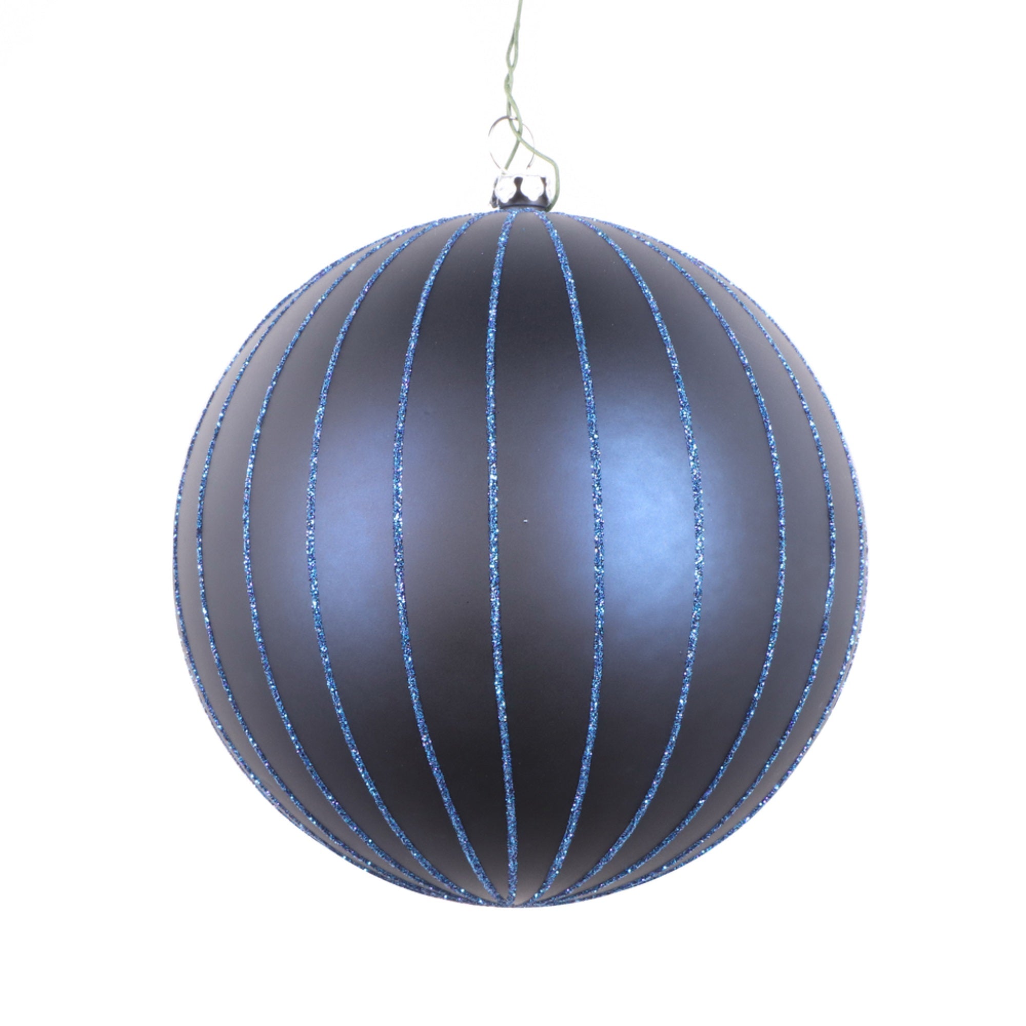 5” Midnite Blue Matte Glitter Ball 4/bag