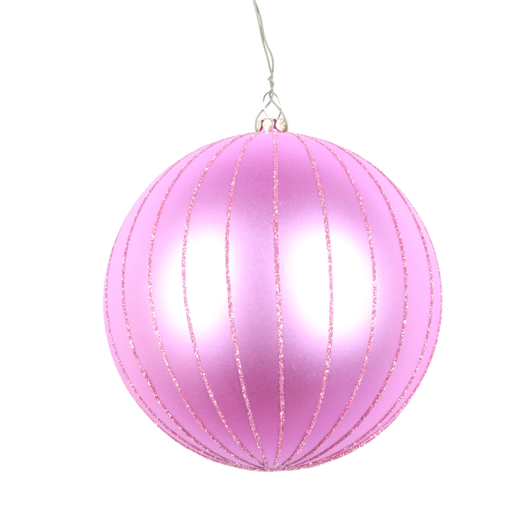 5” Orchid Matte Glitter Ball Orn 4/bag