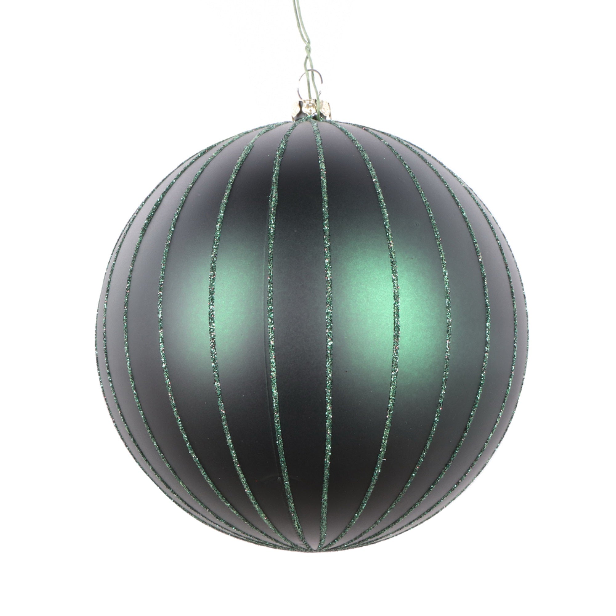 5” Midnt Green Matte Glitter Ball 4/bag